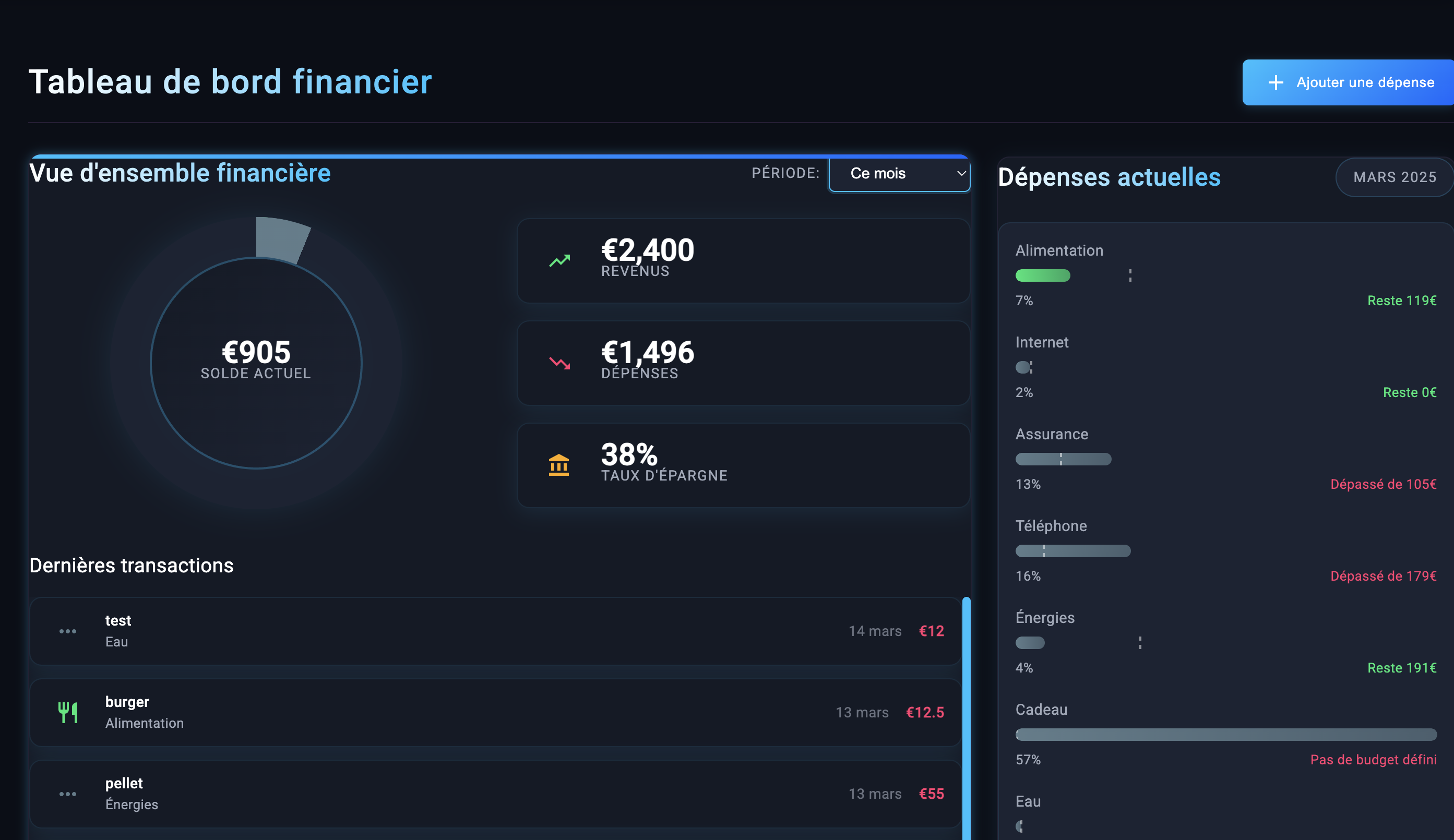 Rapports financiers XPenses Tracker